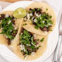 Soft Tacos (3 Per Order) · With choice of carnitas, grilled beef, al pastor, Mexican sausage, spicy pork. With chicken,...