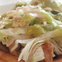 Sopes 3 In A Order · Mini tortilla with beans, cheese, sour cream, lettuce and choice of meat with chicken, carni...