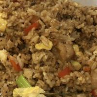 Arroz Chaufa · Fried rice with choice of chicken or beef. Mixed or with seafood for an additional charge.
