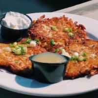Potato Pancakes · served with apple sauce, sour cream and chives