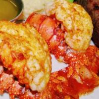 Surf & Turf · Gluten-free. 8 oz filet mignon and two 3oz broiled brazilian lobster tail.