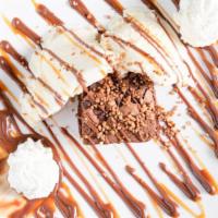 First Draft Pick · Chocolate Brownie with Vanilla Ice-Cream - Caramel Sauce - Belgian Milk Chocolate Sauce - Pr...