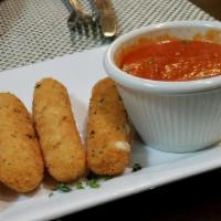 Mozzarella Sticks · With sauce.