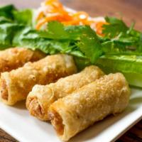 Chả Giò - Crispy Spring Roll (4) · Served with lettuce and herbs.