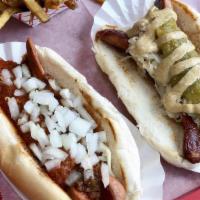 Georgia Red Hot · Spicy southern sausage with sauerkraut, mustard & homemade sweet relish.
