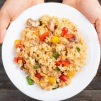 Veal Fried Rice · Fried rice made with flavorful vegetables and seasoned veal.
