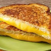 Grilled Cheese · American, cheddar, mozzarella and swiss grilled on butter brioche.