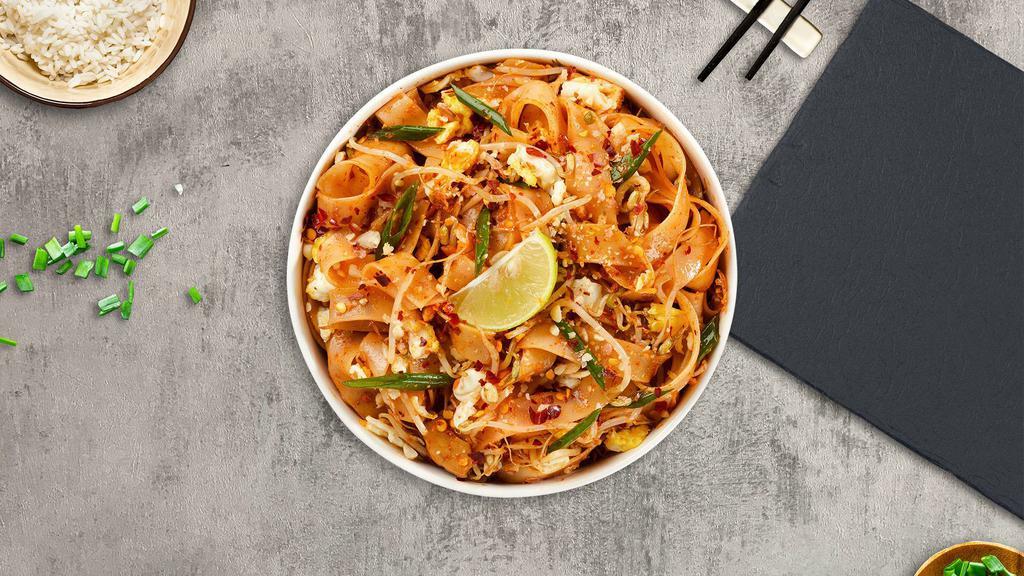 Pad Thai General · Stir fried thin rice noodles, egg, scallion, bean sprout and crushed peanut in tamarind sauce.