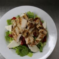 Best Choice Salad · Breast of chicken with crisp romaine lettuce, sweet roasted peppers, fresh mozzarella and ba...