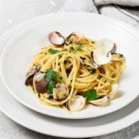 Linguine With Clam Sauce · Classic savory clam sauce, served over fresh linguine pasta.
