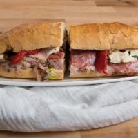 D'Angelo Signature (Hero) · Imported prosciutto, sweet soppressata, sweet capicollo, pepper ham, homemade mozzarella, le...