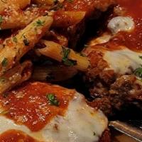 Veal Chop · One pound veal chop parmesan style served with penne pasta. Gluten free.