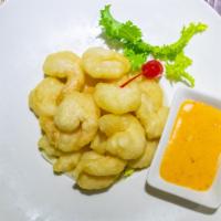 Rock Shrimp · Fried shrimp with spicy creamy sauce.