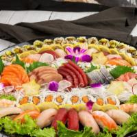 Mix Party · Platinum. Includes 20 pieces assorted  sushi, 35 pieces assorted sashimi, 8 pieces Eel Avoca...