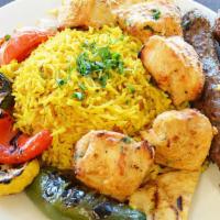 Mediterranean Mix (2 People) · Kofta Kebab & Chicken Shish Kebab.