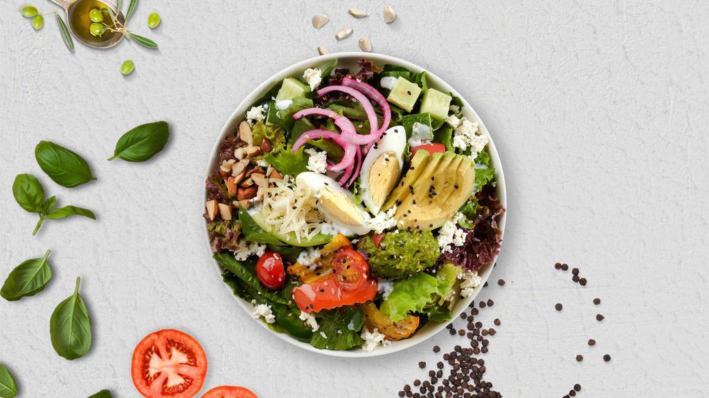 Superfood Salad · Avocado, crispy Romaine lettuce, cherry tomatoes, corn, golden apple, lentils, spinach served with our Citrus house special dressing.