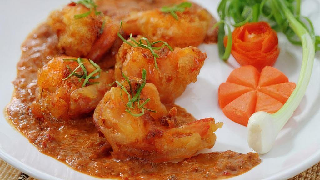 Shrimp Balchao · Medium shrimp marinated in goan balchaosauce.