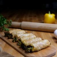 Mini Spanakopita Pi · Hand-stretched phyllo dough. Add extra one piece or three pieces for an additional charge.