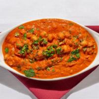 Chana Masala · Chickpeas, fresh tomatoes, potatoes cooked in a tangy dry sauce.