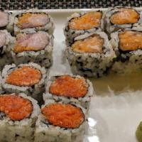 Spicy Roll · Choice of tuna, salmon, yellowtail, shrimp or crab.

Consuming raw or undercooked meats, pou...