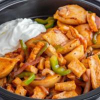 Chicken Perogies · BBQ Sauce, Chicken, onions, and green peppers.