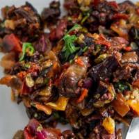Caponata · Sweet-and-savory Sicilian eggplant relish with red and yellow peppers, onions, olives, caper...