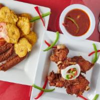 Deblozay Fritay · Accras, plantain, and sweet potatoes served with pork, chicken, goat or fish. The prices are...