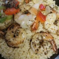 Rice With Chicken Steak Or Shrimp · 