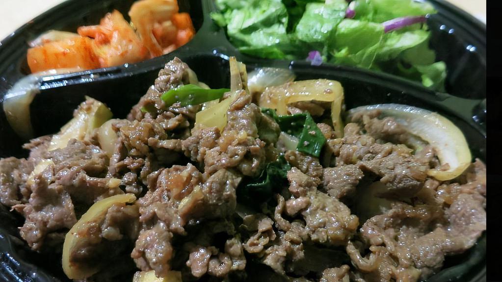 Bulgogi Beef Box · Assorted Lunch box with marinated bulgogi beef