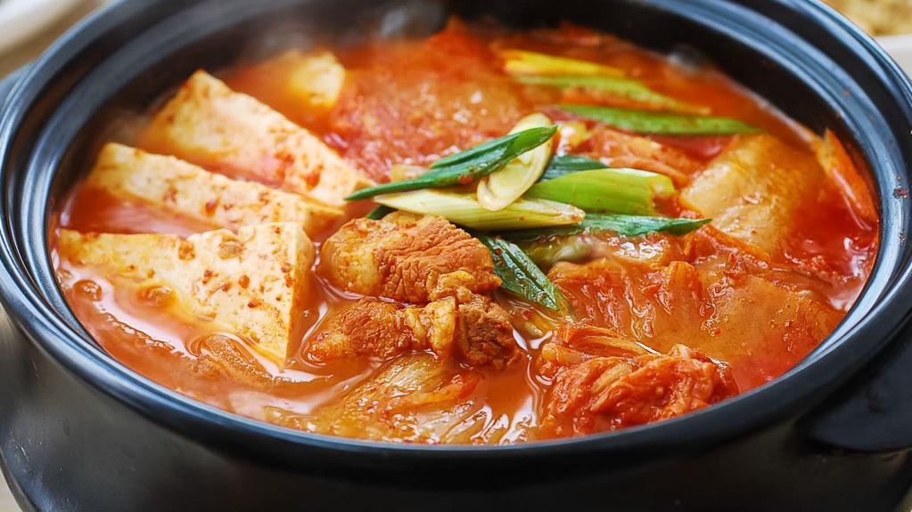 Kimchi Jjigae · Kimchi stew with pork. Spicy