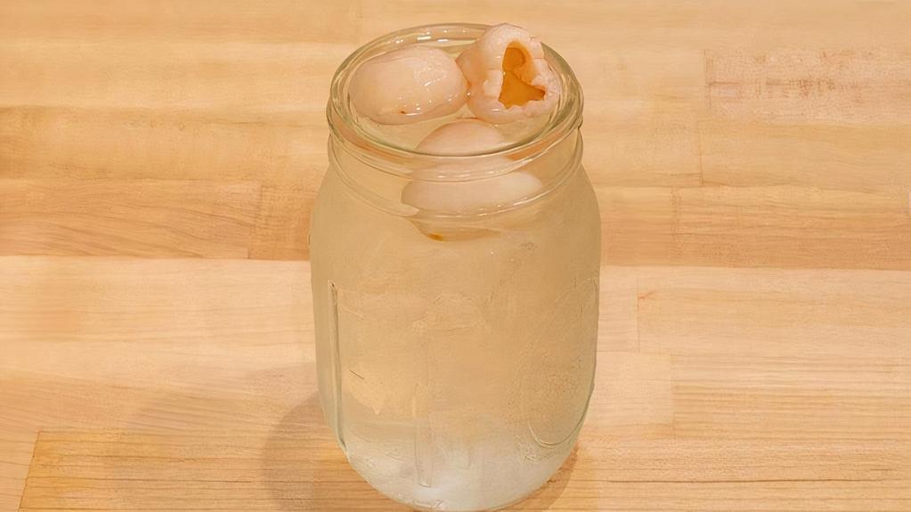 Lychee Soda · Sweet and refreshing lychee with  sparkling water. Served with lychee fruit