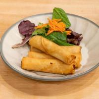 Crispy Spring Rolls  (12Pcs) · chicken sausages, carrots ,taro, glass noodles and cabbages serve with nuoc cham sauce