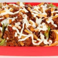 Lean Turkey Taco Salad · Turkey chili, romaine, spinach, red beans, reduced fat cheddar, salsa, tomatoes, scallions, ...