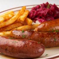 Mixed Grilled Sausage Platter · Sauerkraut, fries, and Russian mustard.