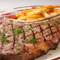Prime Grade 22Oz Tomahawk Steak  · Prime Grade 22OZ Bone in Tomahawk Steak. Served with and order of French fries.