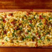 Potato Carbonara Pie  · Bacon, carbonara sauce, organic roasted potatoes, parsley, and mozzarella.