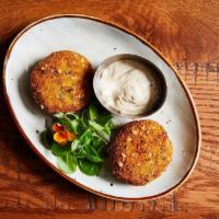 Crab Cakes · Panko Breaded, Served with Remoulade
