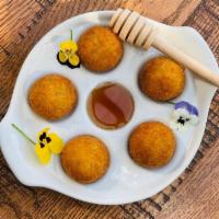 Herbed Goat Cheese Balls · Panko Breaded, Served with Truffle Honey
