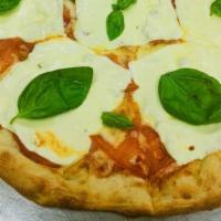 Margherita Pizza · Fresh mozzarella, plum tomatoes, basil.
