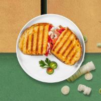 A Taste Of Italian Panini · Grilled chicken, mozzarella cheese, roasted peppers and pesto sauce.