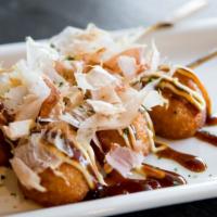 Takoyaki · Japanese mountain-potato encrusted octopus, lightly fried, drizzled with Japanese barbeque s...