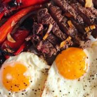 Midnight Express Special · Sliced steak and eggs. Served with home fries.