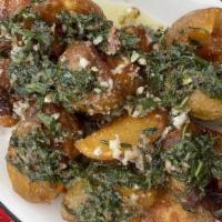 Crispy Potatoes · salsa verde, pecorino
