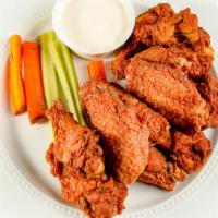 Buffalo Wings · With seasoned fries.