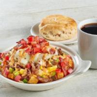 Southwestern Bowl · Tender steak, pepper jack cheese, scrambled eggs, bacon, green peppers, onion, tomatoes, and...