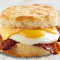 Bacon, Egg & Cheese Biscuit · Perhaps the most famous breakfast sandwich combination! Cal 515