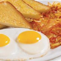 2 Egg Breakfast · Two Farm-Fresh eggs cooked to order, homestyle grits or crispy hashbrowns or seasonal fruit,...