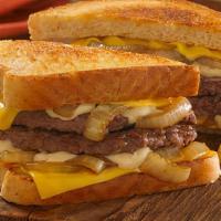 Classic Patty Melt · An American classic made with two grilled beef patties, melted American cheese, caramelized ...