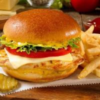 Zesty Grilled Or Crispy Chicken Sandwich · Marinated and seasoned grilled chicken breast, or crispy chicken breast, topped with Swiss c...
