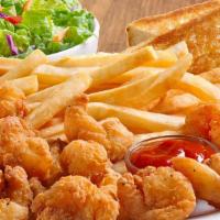 Shrimp Dinner · Lightly breaded shrimp served with tangy cocktail sauce and choice of 2 dinner sides with Te...